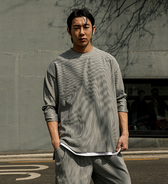 (L~5XL)<br>노어턴 長袖Tシャツ K2422