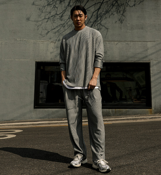 (L-5XL)<br>노어턴 長袖Tシャツ K2422+엔히크 バンディングパンツ K2422