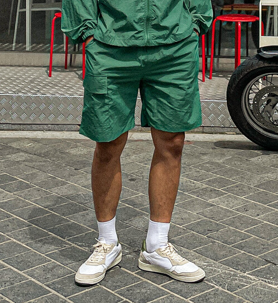 (M-6XL)<BR>코로트 ナイロンジップアップ 82301+스토지 ナイロン カーゴバンディングショートパンツ 82301