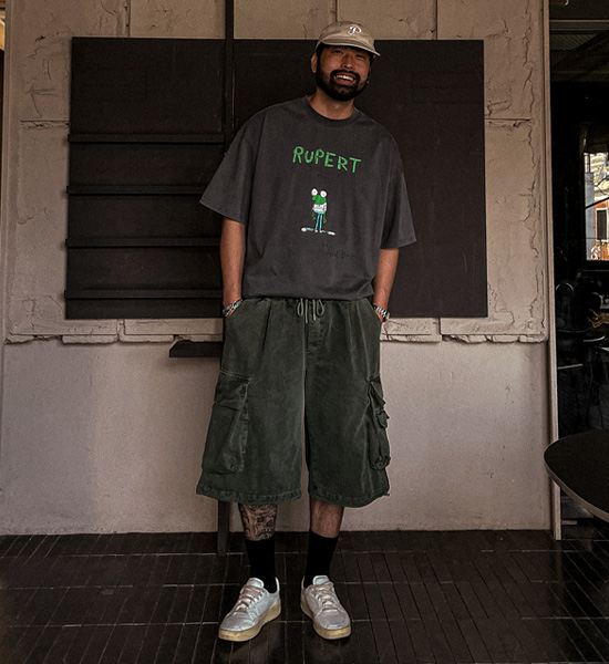 (XL-6XL)<BR>라고닌 顔料 バミューダ ハーフパン