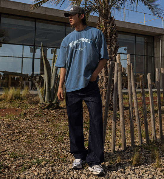 (S-3XL)<br>얀츠 標準フィット ノンウォッシュデニムパンツ #15