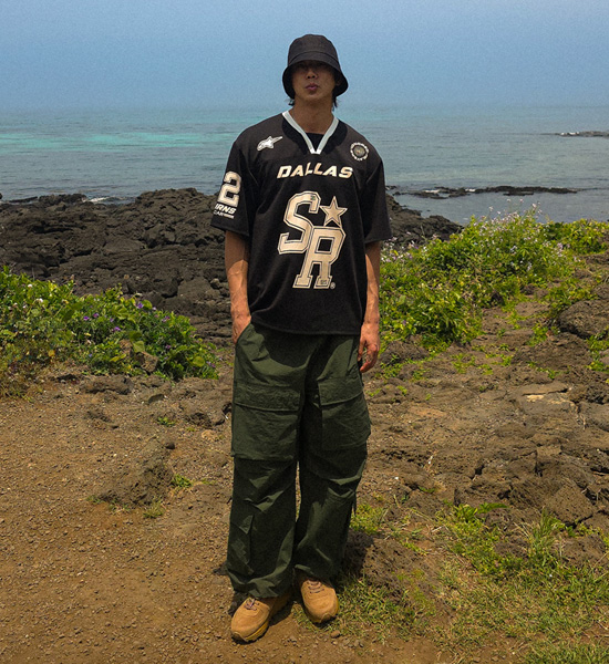 (M-4XL)<BR>루단키 セミワイドフィット ナイロン カーゴバンディングパンツ