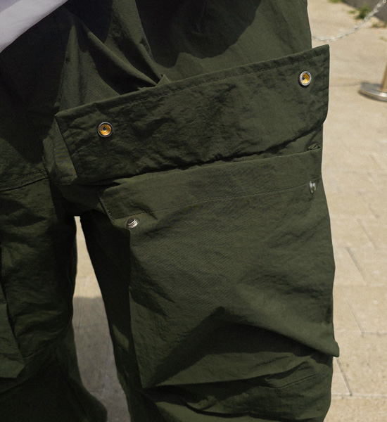 (M-4XL)<BR>루단키 セミワイドフィット ナイロン カーゴバンディングパンツ