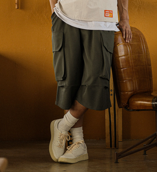 (XL-6XL)<BR>미슈콜 バミューダ カーゴバンディングショートパンツ