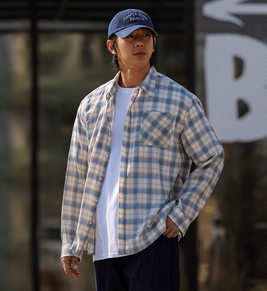 (L-5XL)<br>라드머노 チェック柄のシャツ N014