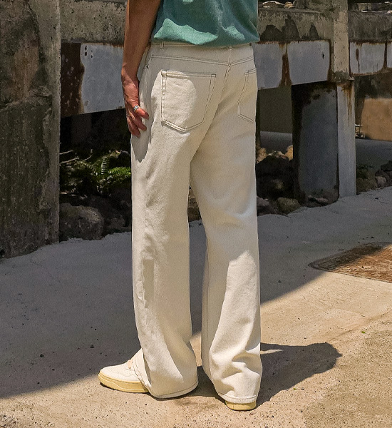(S-5XL)<BR>하멜린 セミワイドフィット 綿パンツ D586