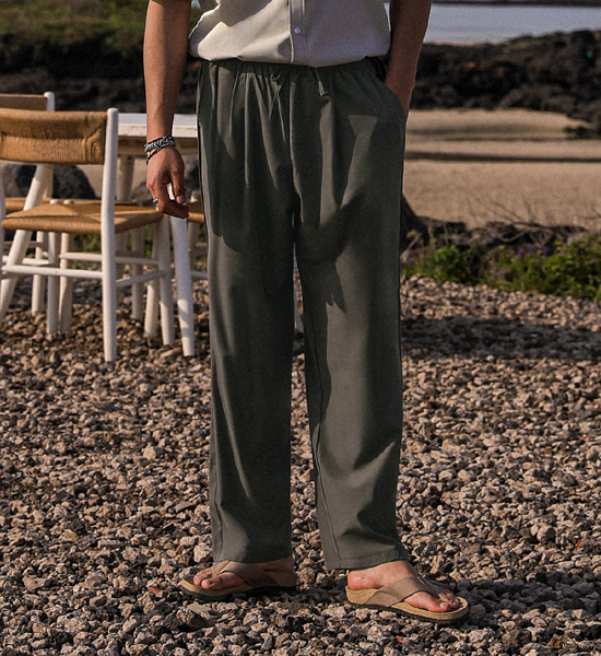 (M-4XL)<br>안드로스 セミワイドフィット バンディングスラックス