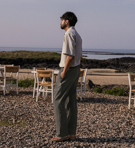 (M-4XL)<br>안드로스 セミワイドフィット バンディングスラックス