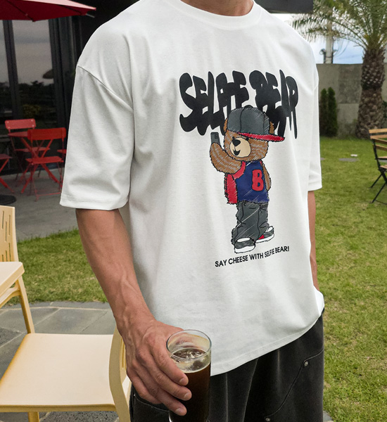 (L-5XL)<br>셀피베어 半そでティー