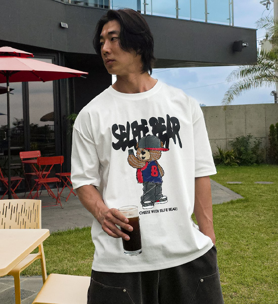 (L-5XL)<br>셀피베어 半そでティー