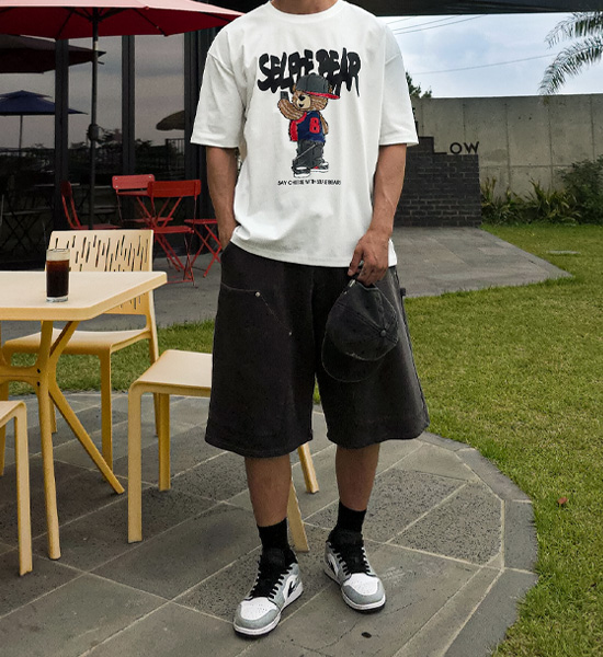 (L-5XL)<br>셀피베어 半そでティー