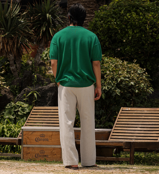 <font color="#FF0000">무료교환반품</font><br>(S-5XL)<BR>발비스 セミワイドフィット バックバンディング リネンスラックス