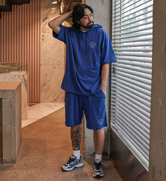 (XL-6XL)<BR>코타비 반팔후드+하파다 バンディング半ズボン