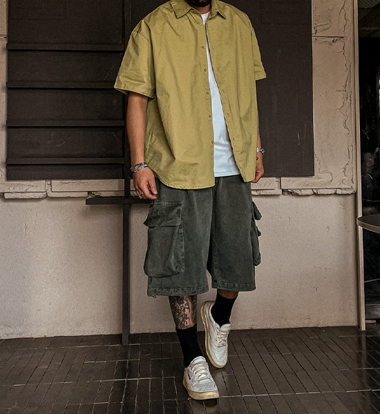 (M-6XL)<BR>니아몬 半袖シャツ N1599