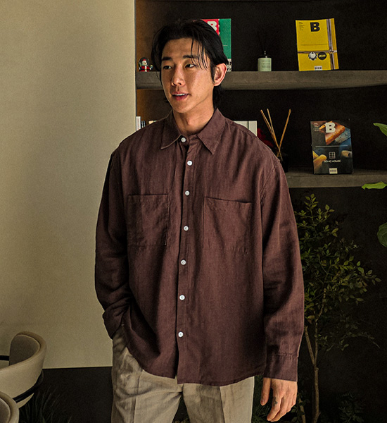 (M-6XL)<BR>로사린 リネンのシャツ B2516