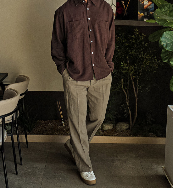 (M-6XL)<BR>로사린 リネンのシャツ B2516