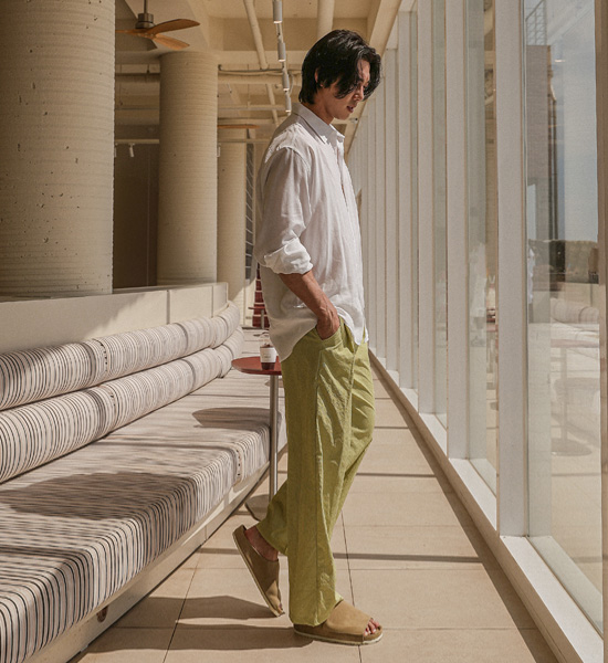 (L-5XL)<br>피아자노 リネンのシャツ N006