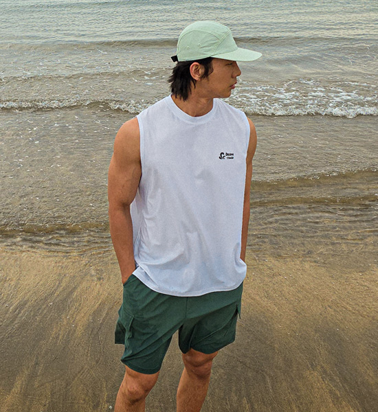 (L-5XL)<BR>서퍼클럽 ラッシュガード袖なしシャツ T035