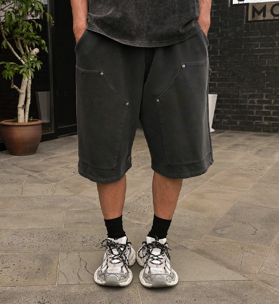 (XL-6XL)<br>그란하 顔料 バミューダ バンディング半ズボン P007