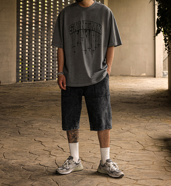 (XL-4XL)<br>킨도니 顔料 半そでティー