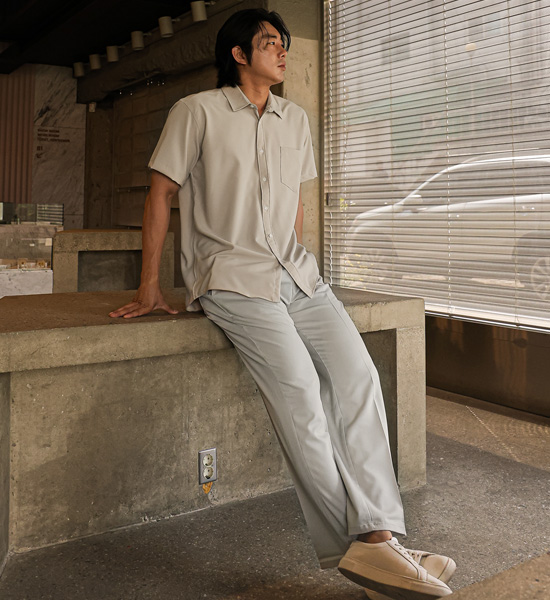 (L-5XL)<br>캐플란 冷却 スパン半袖シャツ