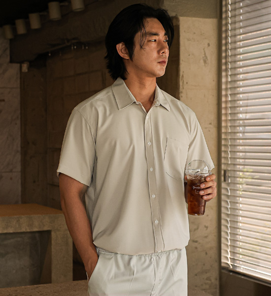 (L-5XL)<br>캐플란 冷却 スパン半袖シャツ