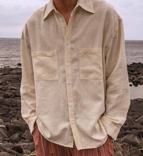 (M-6XL)<BR>로사린 リネンのシャツ B2516