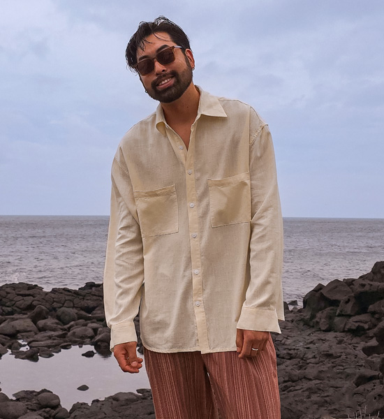 (M-6XL)<BR>로사린 リネンのシャツ B2516