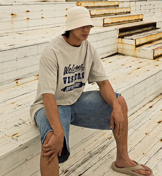 (M-5XL)<BR>글로고프 顔料 半そでティー