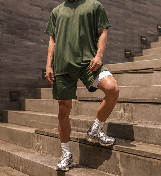 (M-6XL)<BR>해링턴 メッシュ バンディング半ズボン<br><font color="#072c81"><B>[ W.DNA ]</B></font>