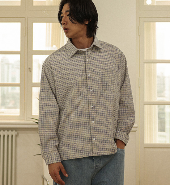 (XL-5XL)<BR>테임즈 チェック柄のシャツ