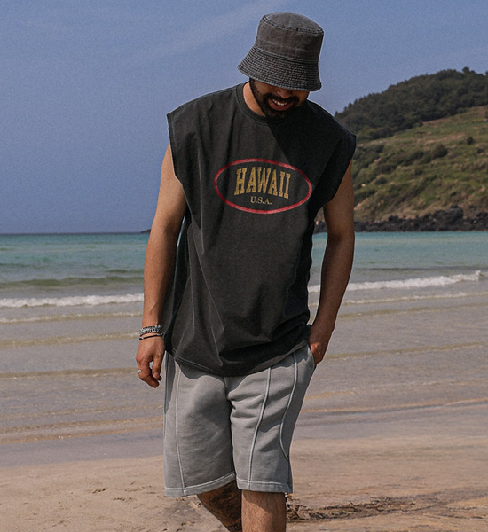 (XL-6XL)<BR>짐플리 顔料 袖なし