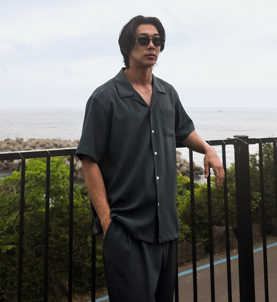 (XL-6XL)<BR>피온키 オープンカラー 半袖シャツ SET003-N