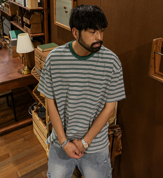 (XL-6XL)<br>브자니카 ストライプ 半そでティー 1677