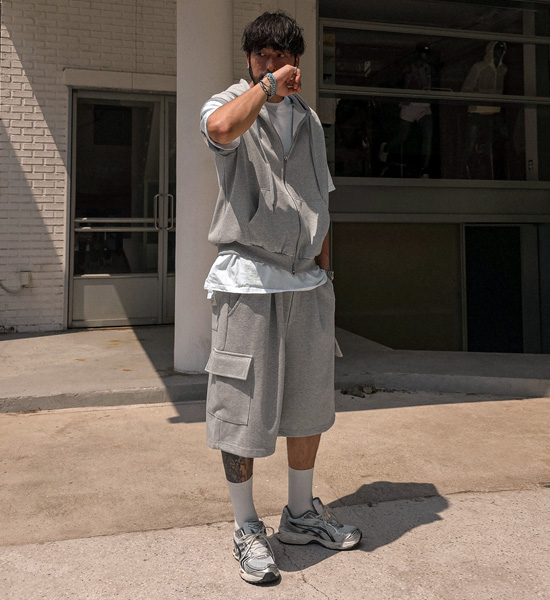 (XL-5XL)<br>포르카모 カーゴバンディングショートパンツ