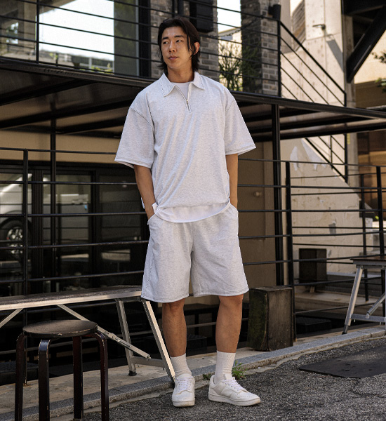 (L-5XL)<br>오이티 카라반팔티+마르틴키 バンディング半ズボン