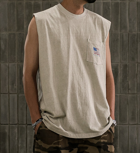 (XL-6XL)<BR>치르파노 顔料 袖なし
