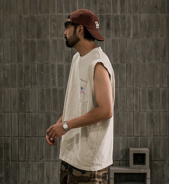 (XL-6XL)<BR>치르파노 顔料 袖なし