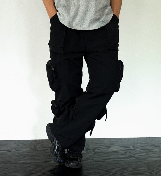 (M-3XL)<br>자빈카 セミワイドフィット ナイロン カーゴバンディングパンツ