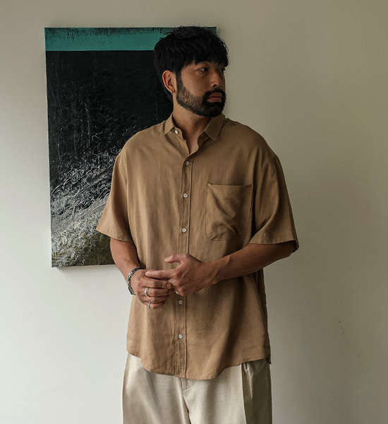(XL-6XL)<br>모이라나 リネン半袖シャツ N015