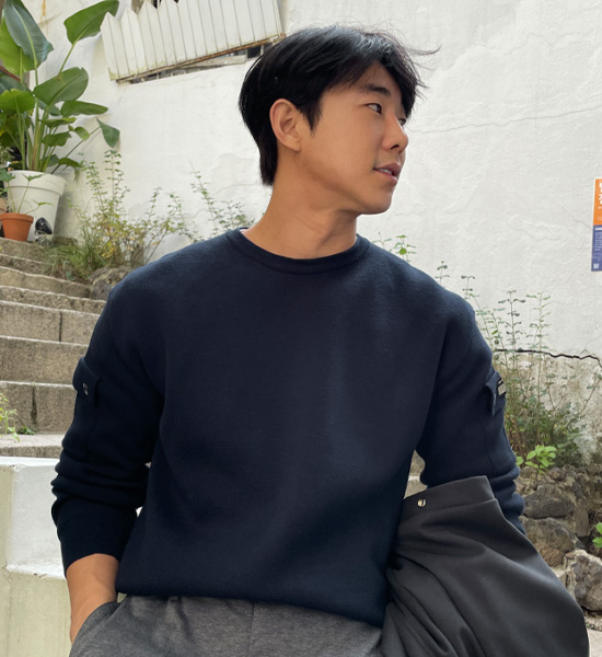 (L-5XL)<br>부타츠 ニット(カラー/ラウンド)