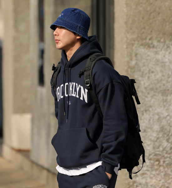 (L-6XL)<br>히볼드 ブルックリン フードティーシャツ <br><font color="#098a09"><B>長さを選択 (基本的な,ロング+6cm)</B></font>