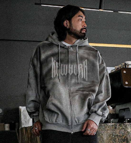 (XL-6XL)<BR>버노피드  起毛フードジップアップ
