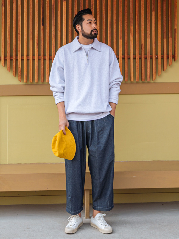 (XL-6XL)<br>비트링 ハーフジップアップ 襟付きスウェットシャツ