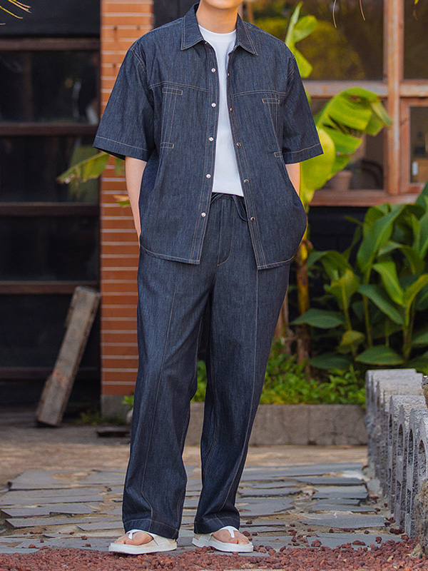 (XL-6XL)<BR>파시온 広範囲 밴딩생지데님팬츠