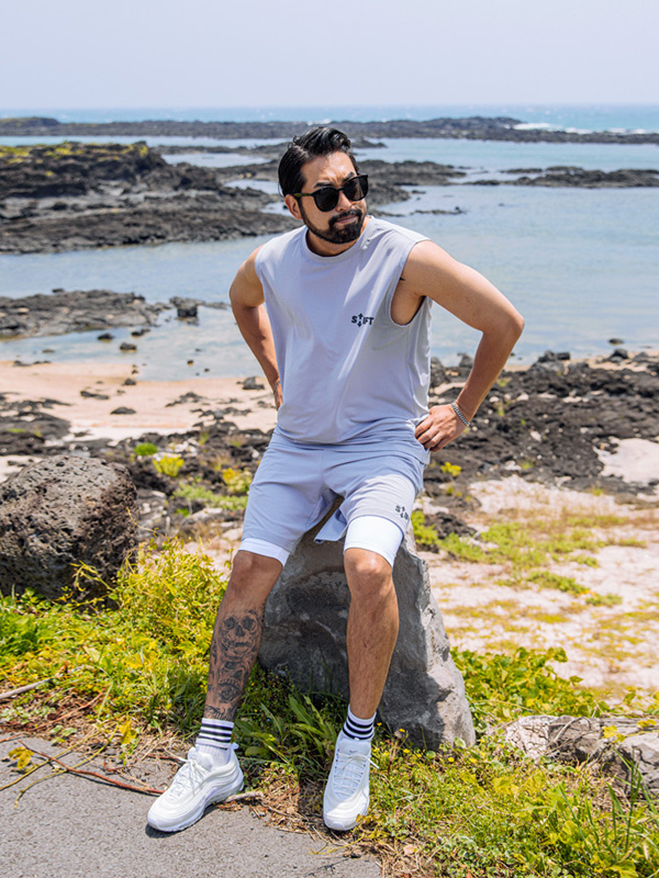 (M-6XL)<br>크루엘라 メッシュ 袖なし<br><font color="#072c81"><B>[ W.DNA ]</B></font>