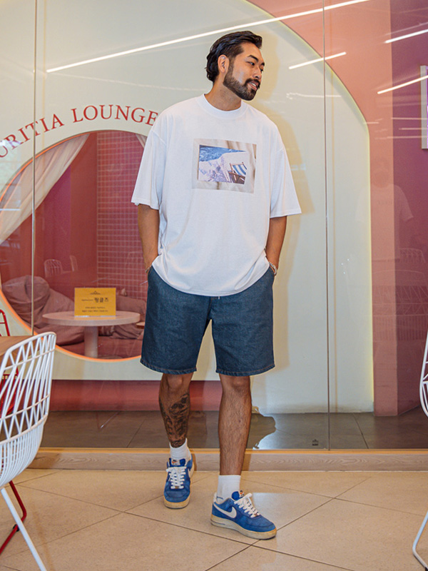 (L-5XL)<BR>마르단 フェードなし 생지데님밴딩반바지