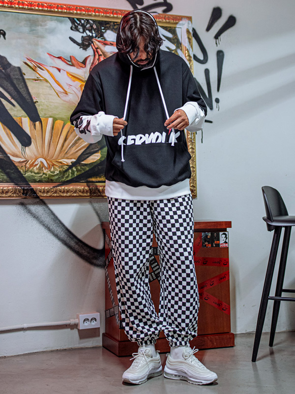 (XL-4XL)<br>레트버 配色 フードティーシャツ