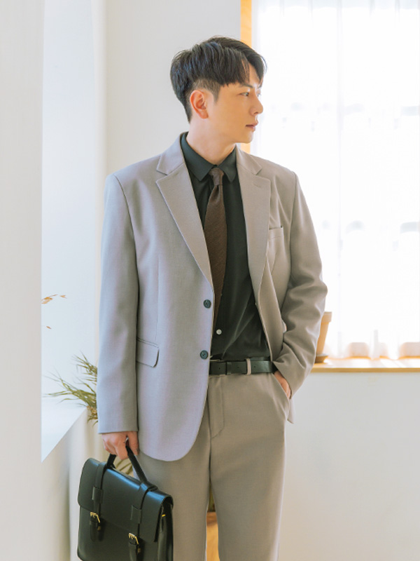 (L~4XL)<BR>고튼 ジャケット+이엠프 バンディングスラックス