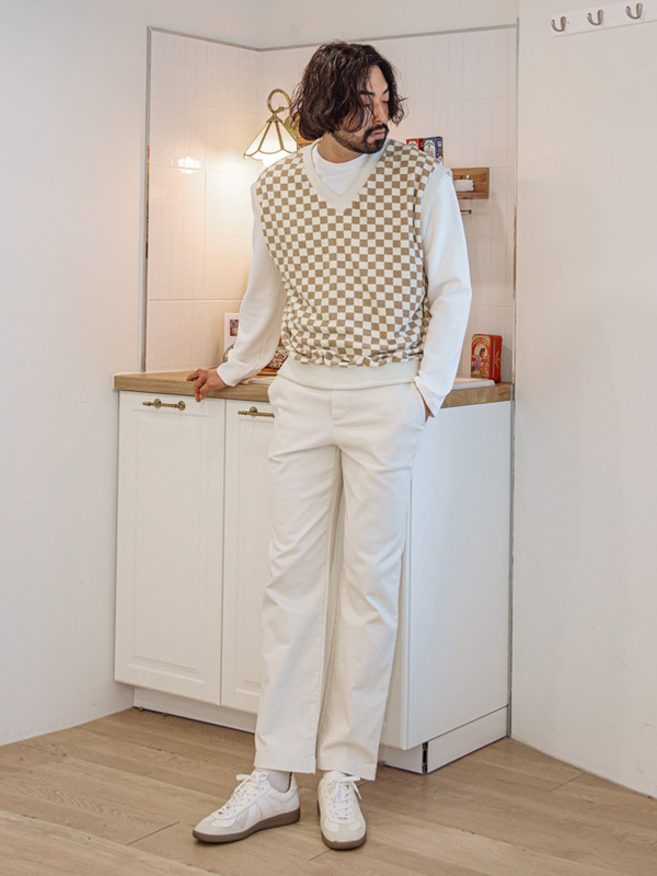 (L-5XL)<BR>로크니 체커조끼